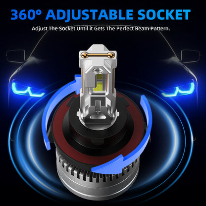 L2 H13/9008 LED Headlight Bulb 160W 6500K 20000LM IP68 Cool White 2Pcs