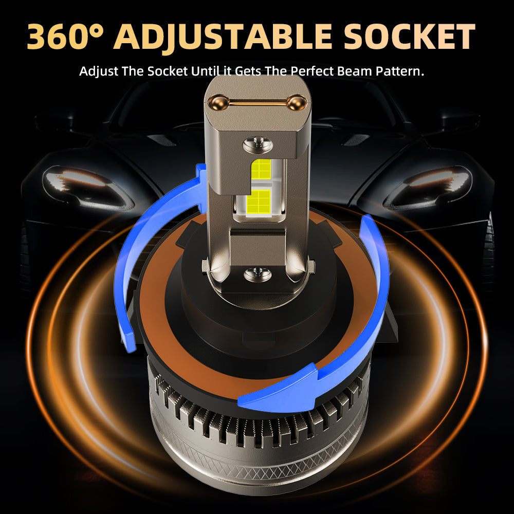 L1 H13/9008 LED Headlight Bulb 120W 6500K 16000LM IP68 Cool White 2Pcs