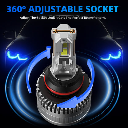 L2 9007/HB5 LED Headlight Bulb 160W 6500K 20000LM IP68 Cool White 2Pcs