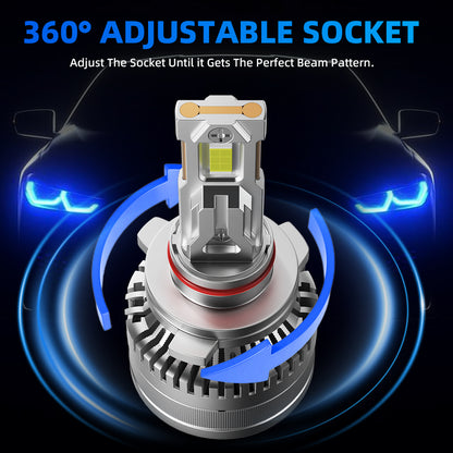 L2 9005/HB3 LED Headlight Bulb 160W 6500K 20000LM IP68 Cool White 2Pcs