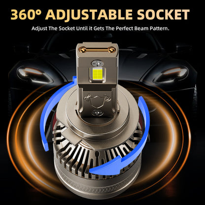 L1 H7 LED Headlight Bulb 120W 6500K 16000LM IP68 Cool White 2Pcs