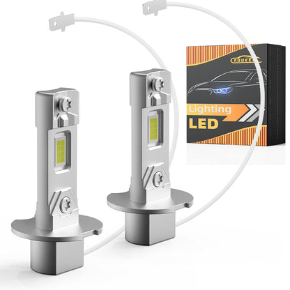 V1 H3 LED Headlight Bulb 80W 6500K 10000LM IP68 Cool White 2Pcs