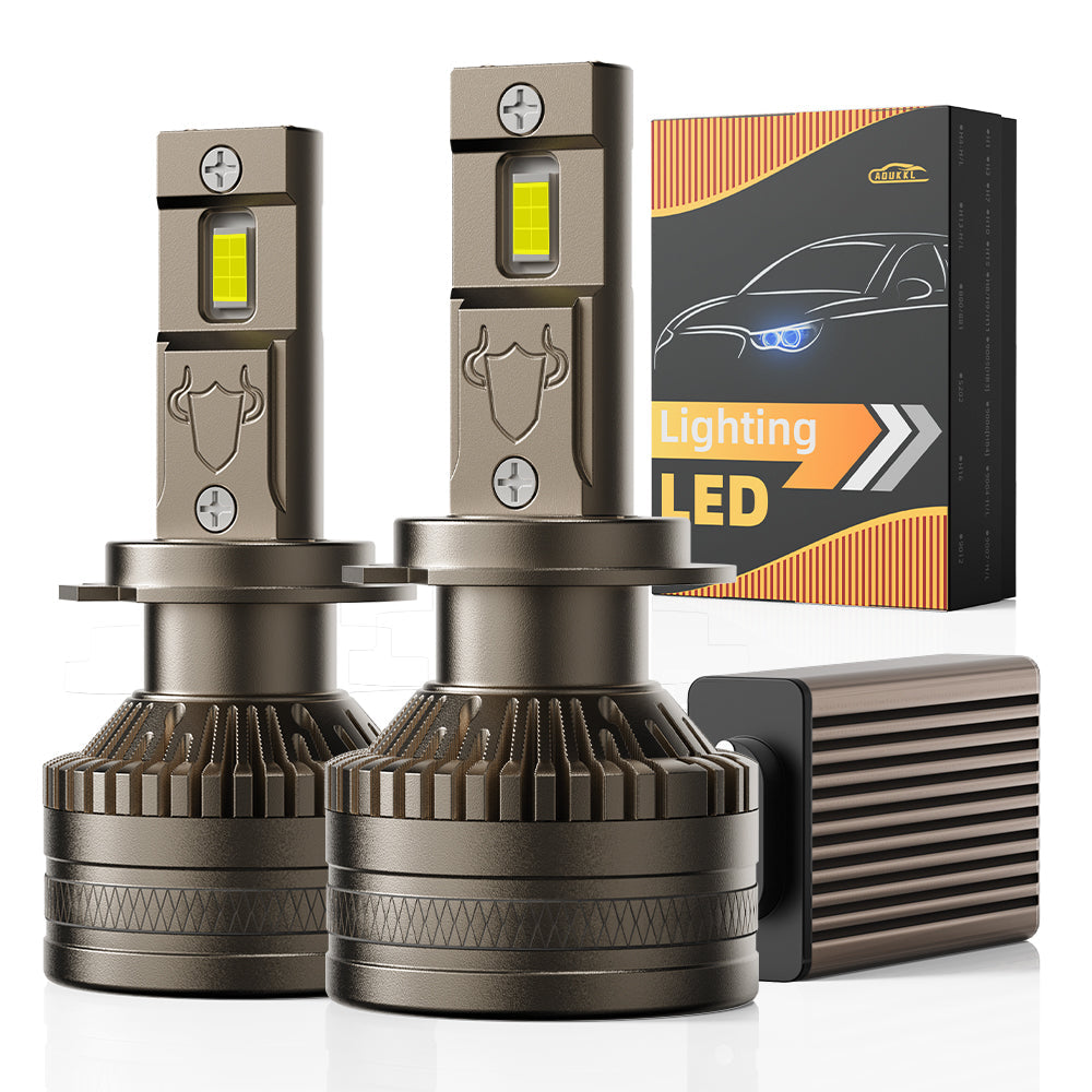 L1 H7 LED Headlight Bulb 120W 6500K 16000LM IP68 Cool White 2Pcs