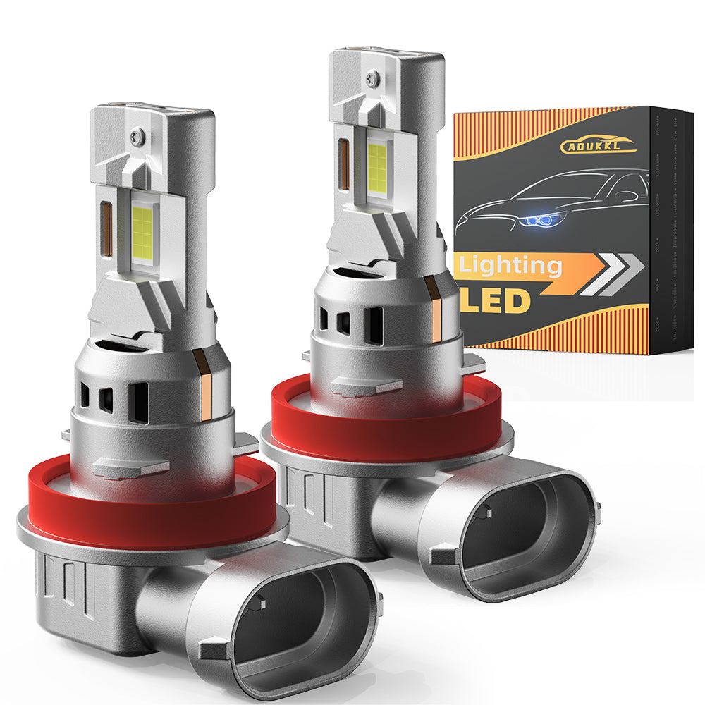 V1 H11/H9/H8 LED Headlight Bulb 80W 6500K 10000LM IP68 Cool White 2Pcs