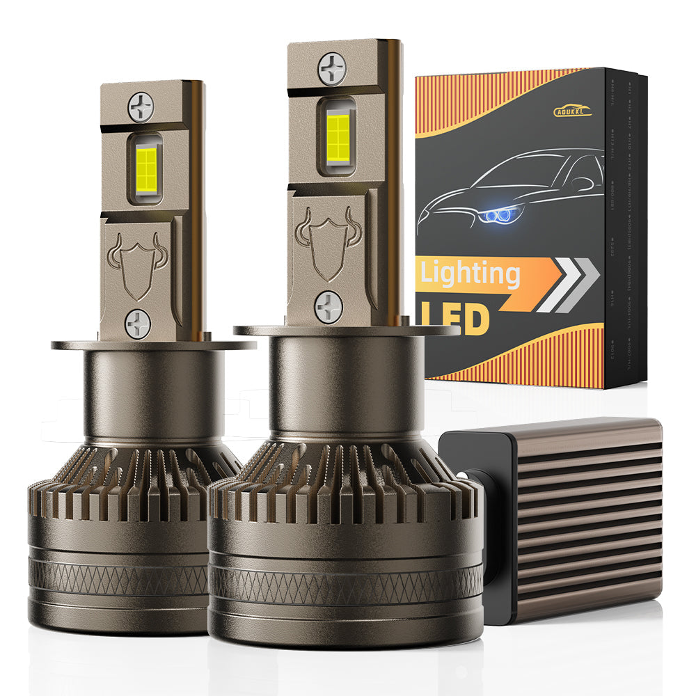 L1 H1 LED Headlight Bulb 120W 6500K 16000LM IP68 Cool White 2Pcs
