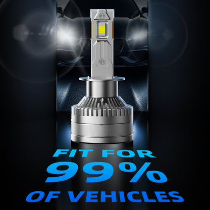 L2 H1 LED Headlight Bulb 160W 6500K 20000LM IP68 Cool White 2Pcs