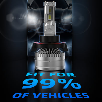 L2 H13/9008 LED Headlight Bulb 160W 6500K 20000LM IP68 Cool White 2Pcs
